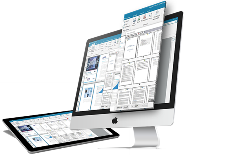 Power PDF running on a Mac and a Surface tablet